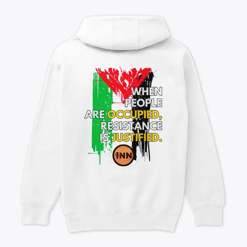 Palestine Resistance Hoodie white